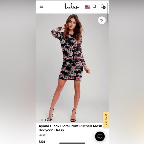 Floral Print Ruched Mesh Bodycon - Picture 6 of 8